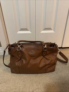 Coach Colette Leather Shoulder Bag with Pleated Detailing